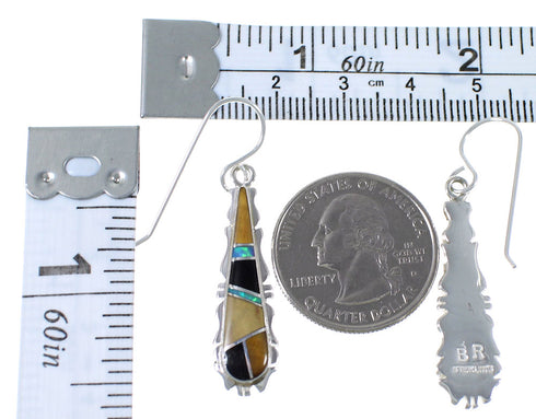 Multicolor Inlay And Sterling Silver Earrings EX41065